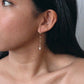 Dainty Freshwater Rice Pearl Drop Hoop Earrings