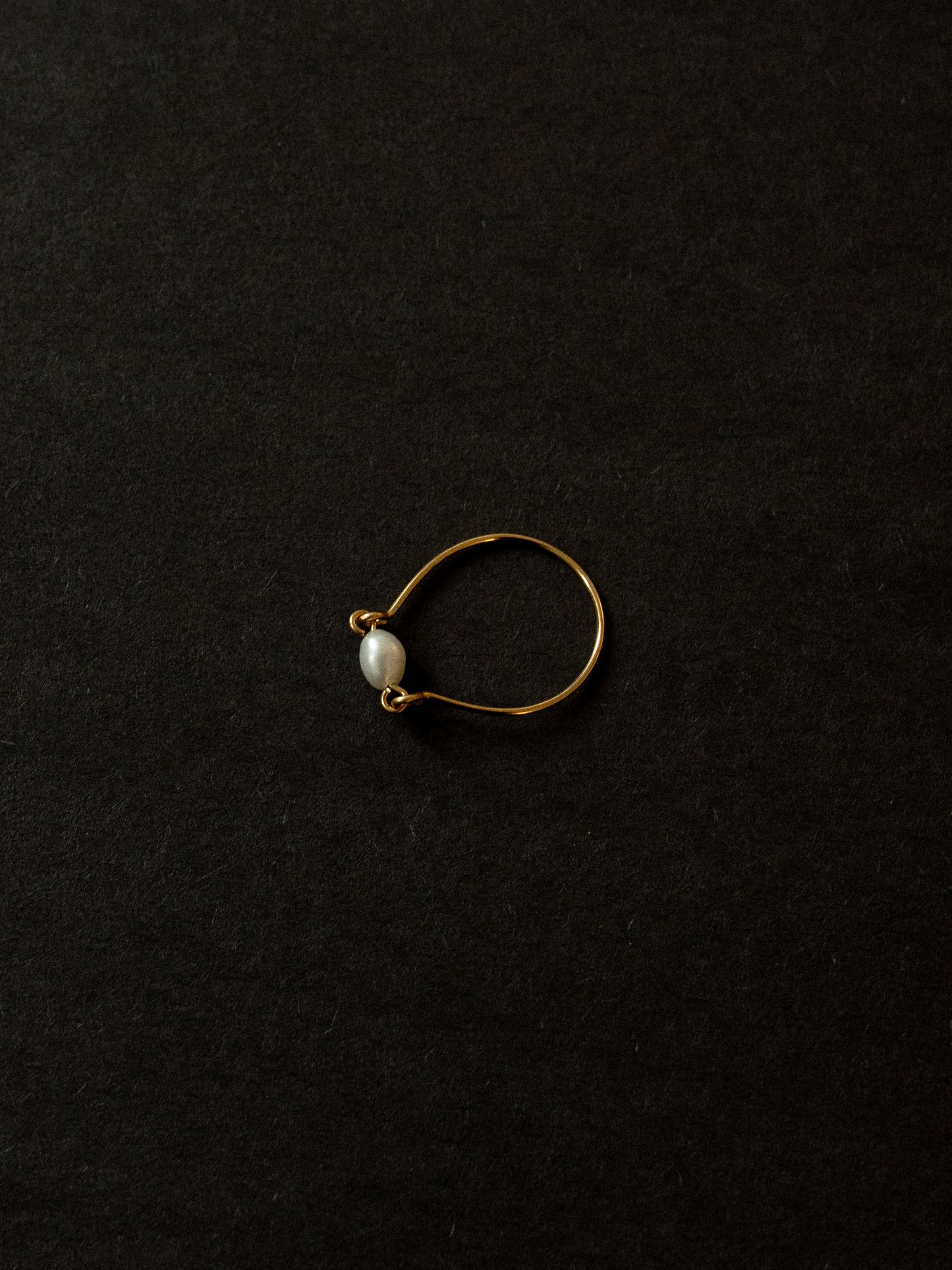 Dainty Gold-Filled Wire Ring with Freshwater Rice Pearl