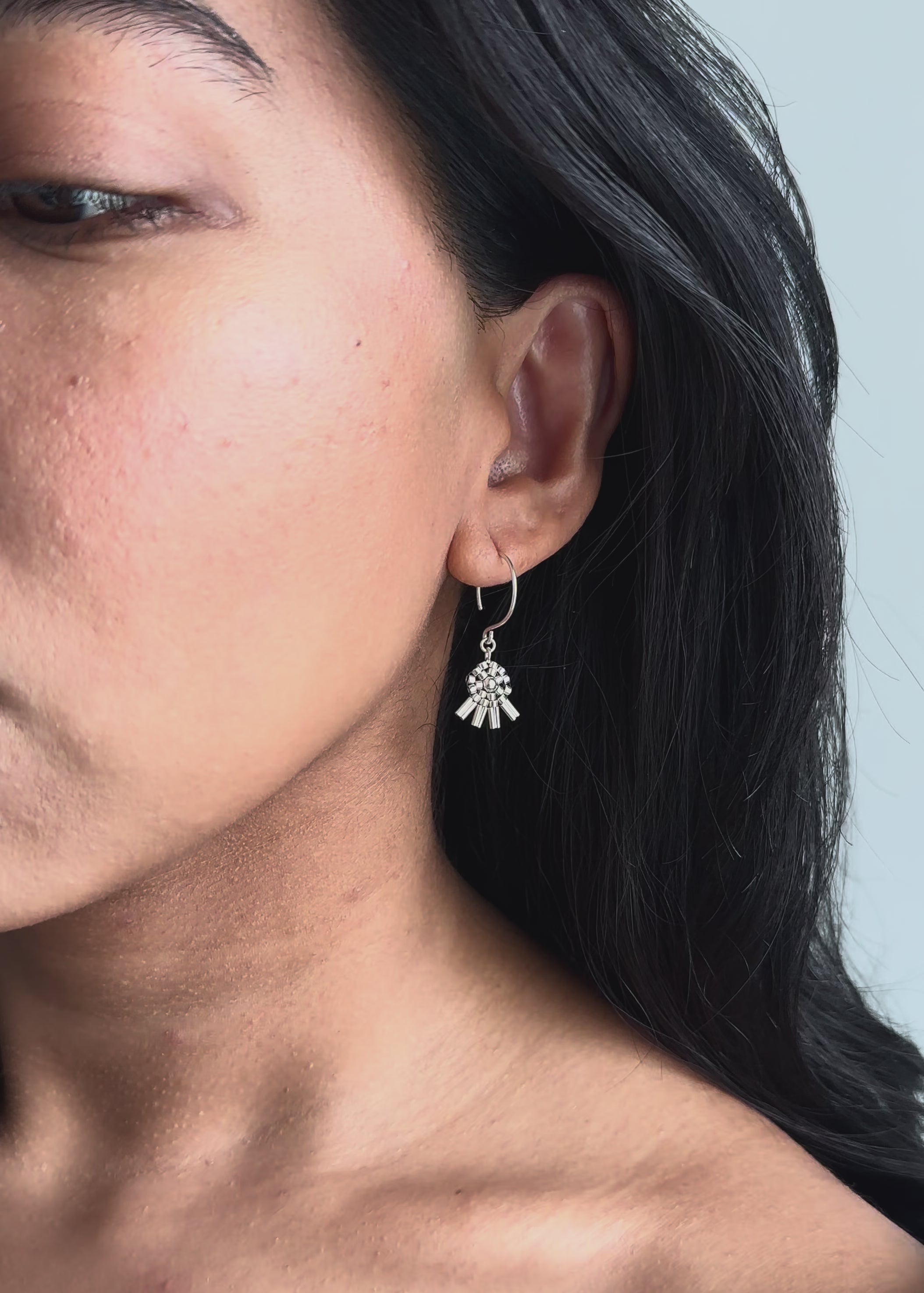 Araw Earrings in Silver