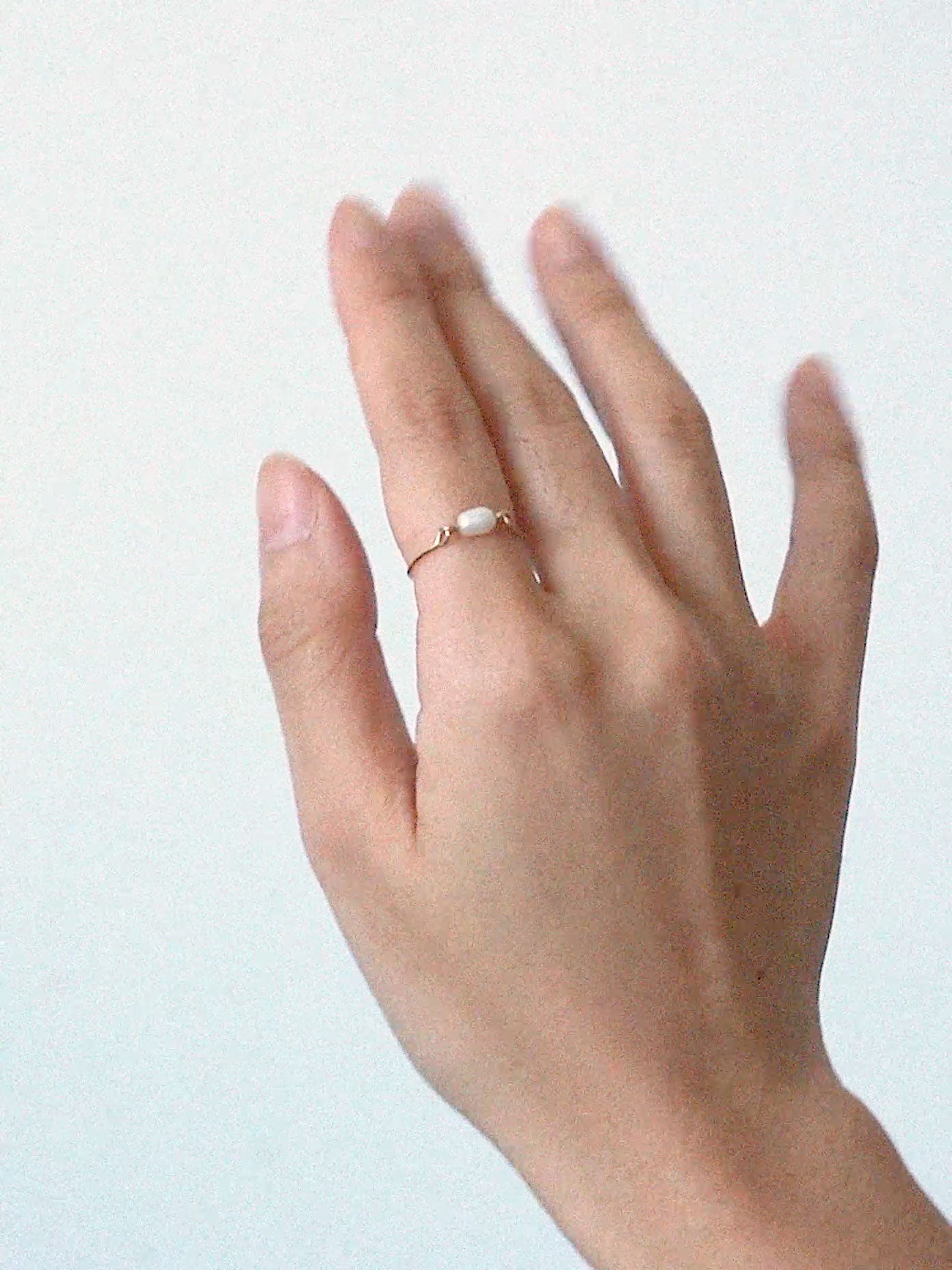 Dainty Gold-Filled Wire Ring with Freshwater Rice Pearl